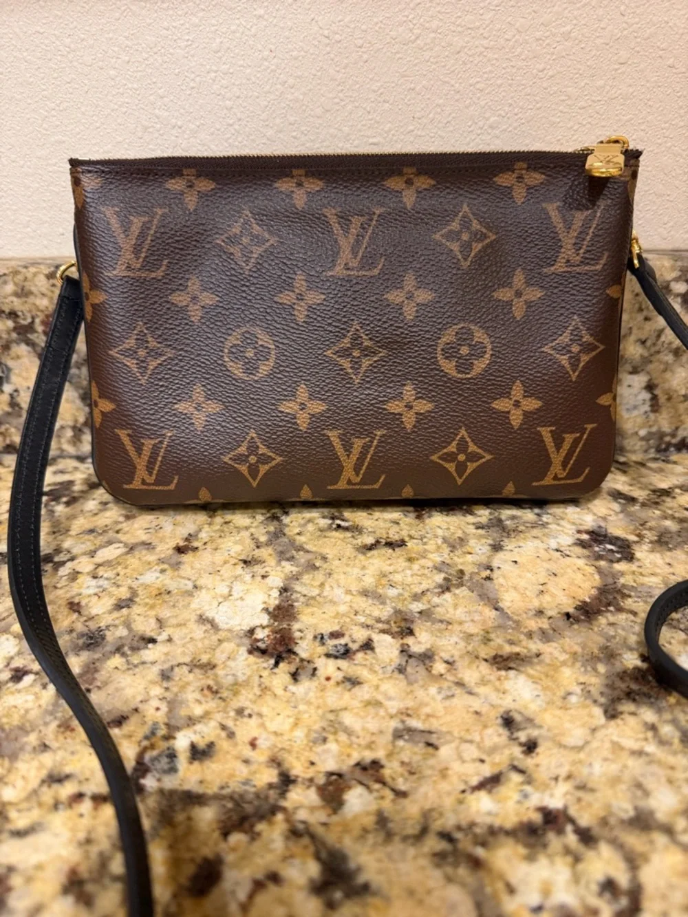 LOUIS VUITTON DOUBLE ZIP POCHETTE GIANT REVERSE MONOGRAM - Picture 2 of 14